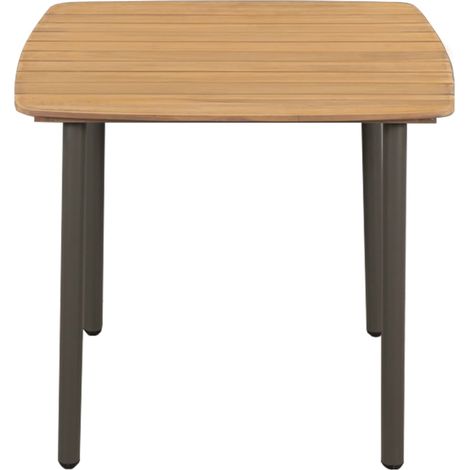 Table de jardin Table d'appoint, Table de Balcon, 80 x 80 x 72 cm Bois d'acacia solide et acier OIB4256E (1/4)