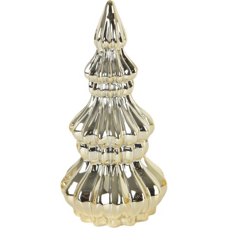 TrendLine Deko Tannenbaum Keramik Ø 10,5 x 21 cm gold