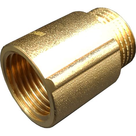 25mm de long 1/2" (15mm) Tuyau Enfilez Extension Femme Homme x Fonte Laiton (1/4)