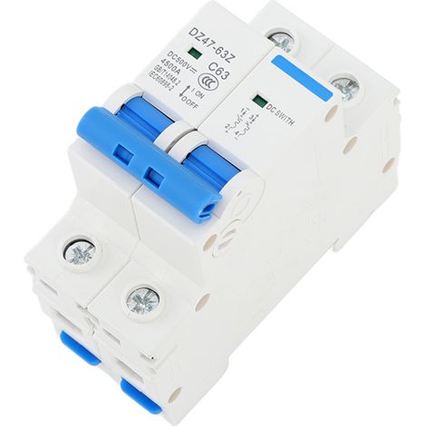 Disjoncteur miniature sur rail pour installation photovoltaïque, sectionneur bipolaire CC 63 A 500 V CC (1/5)