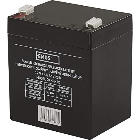 Emos non richiede manutenzione Accumulatore Al Piombo 12 V, 4,5 AH, 1 pezzi, B9653 (1/4)