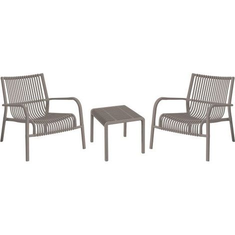 Set Giardino BAMBY Tortora 2 Poltrone e tavolino