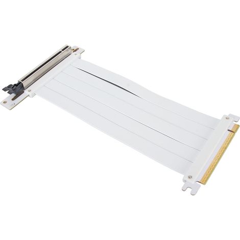Câble riser PCIe 4.0 x16 haute vitesse, flexible, avec port d'extension à 90° pour carte graphique RTX 4090, blanc, 20 cm / 7,9 pouces