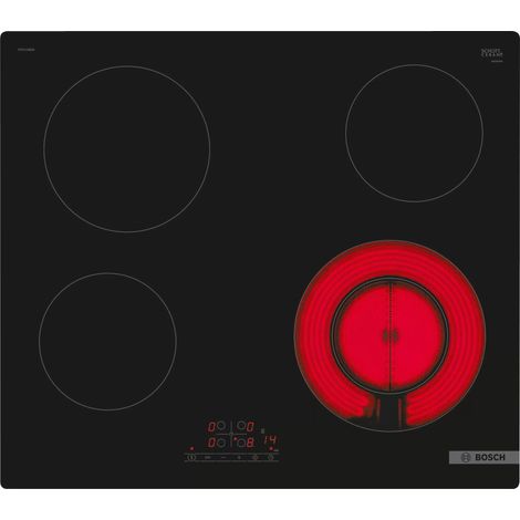 Bosch Serie 4 PKF611BB2E Piano elettrico radiante 60 cm 4 zone Nero. Colore del prodotto: Nero, Posizionamento dell'apparecchio: Da incasso, Dimensione della larghezza del piano cottura: 60 cm. Tip... (1/4)