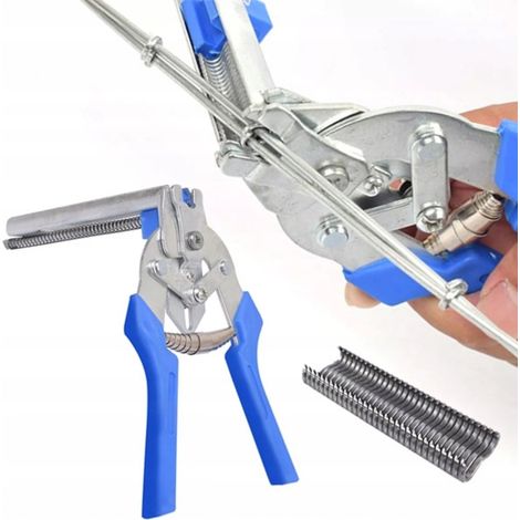 Ensemble de pinces à anneaux pour clôtures avec 300 clips et outils de serrage pour fil de clôture de 18 mm-AquaForge
