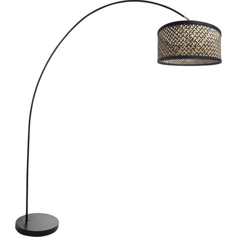 Mexlite - lampada da terra - Solva - nero - bambù metallo -