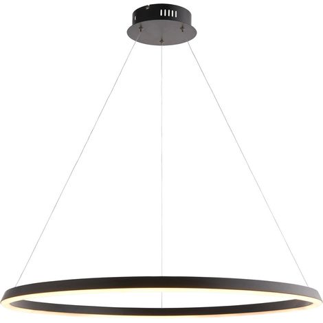 Suspension Led Intégrée Noir Mat, Silicone Blanc (1/5)