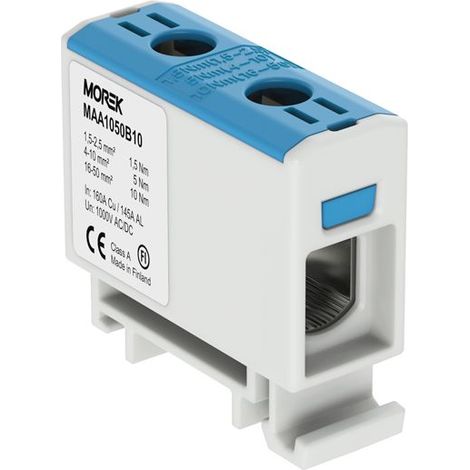 Bloc de jonction alu cuivre bleu neutre 1,5 à 50mm² 1000V AC/DC – Rail DIN pour câblage électrique – Connexion fiable (1/3)