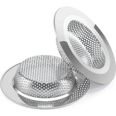 Lot de 2 Filtre, Acier Inoxydable, Bord 11,4cm, Panier 7,6cm, Profondeur 2,5cm, Cuisine