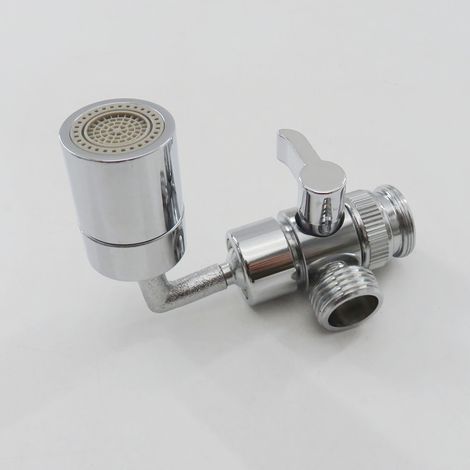 720° swivel copper shower hose with splash guard, sink extension and bathroom tap aerator (1/5)