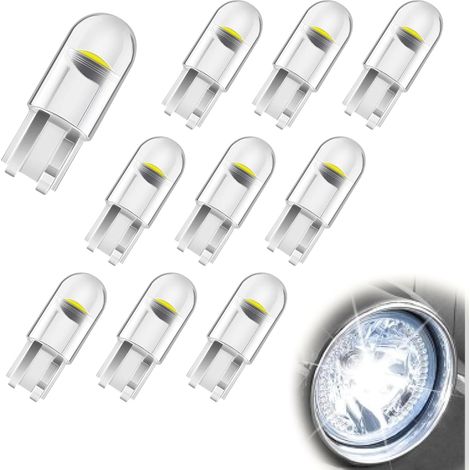 (10PCS) Ampoules LED W5W T10 pour Voiture - Éclairage Intérieur de Voiture (Blanc) (1/5)