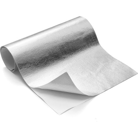 FLASLD Tapis de protection thermique aluminisé avec envers adhésif - 30 x 60 cm - Isolation en fibre de verre - Matériau réfléchissant - Protection haute température (1/5)