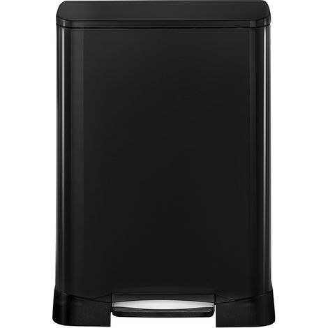 EKO - Poubelle à pédale tri sélectif Neo-Cube 28+18 litres - Stainless Steel Polypropyleen  - noir