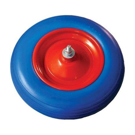 RUOTA PU ANTIFORO X CARRIOLA BPA  3,50X8 DISCO METALLO ASSE MM 12X170
