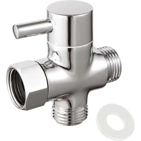 1 Pièces Vanne de Dérivation 3 Voies, Inverseur Douche Antirouille, Vanne de Dérivation, 3 Voies Valve Douchette Composants, pour Salle de Bain, Douchette, Adaptateur de Cuisine (1/4)