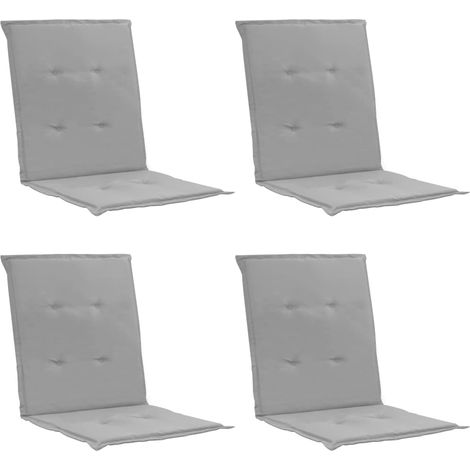 Juego de 4 cojines para silla de jardín 100% poliéster impermeable gris 100 x 50 x 3 cm DEC021679 (1/5)