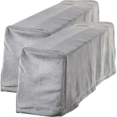 Lot de 2 housses universelles pour accoudoirs de canapé, protection élastique, couleur unie, en tissu de protection.-Grey