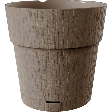 STEFANPLAST Vaso da fiori ETHICA - 2 L - 40 x h39 cm - Con riserva d'acqua - Taupe (1/4)