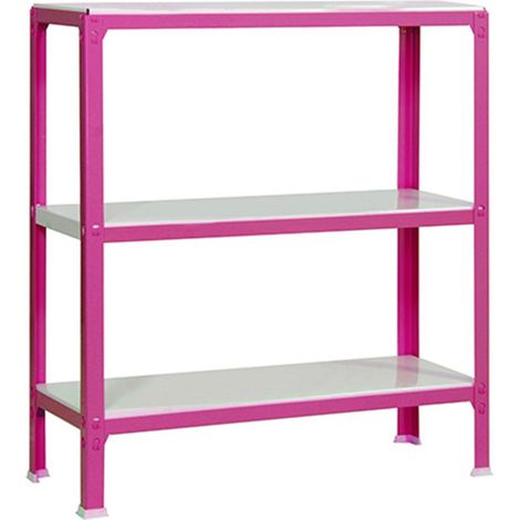 Simonhome Click Plus étagère métal rose blanc 3 niveaux (1/5)
