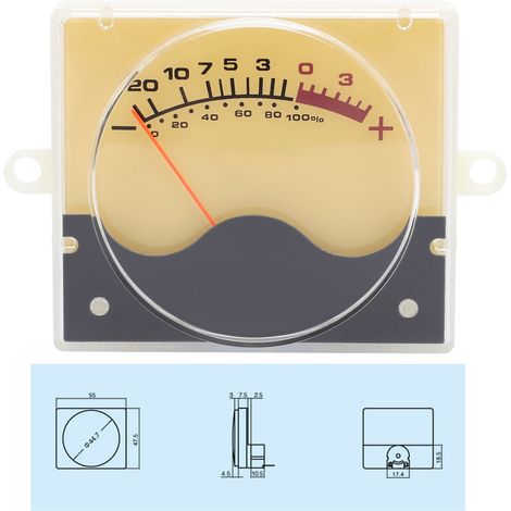 Hochpräzises VU-Meter P-55SI, dB-Pegelanzeige für Verstärker mit Hintergrundbeleuchtung, Lautstärkeanzeige und Audio-Wattmeter (1/5)