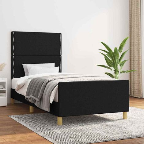 Estructura de cama sin colchón tela negro 90x200 cm (1/5)