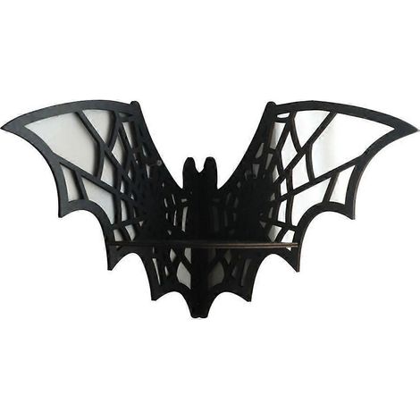 Étagère murale flottante en bois pour présentoir à cristaux, décoration unique pour Halloween (1/5)