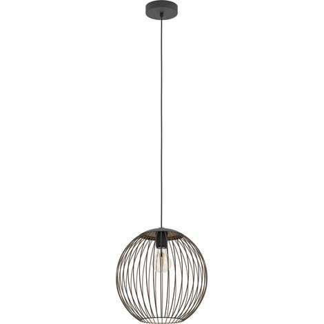 Sospensione Rustica Country Almanzora Acciaio Nero 1 Luce E27 Ip20 (1/2)