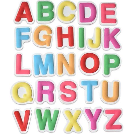 Ensemble de 26 aimants adhésifs souples en PVC, lettres majuscules colorées, pour réfrigérateur, compatibles avec la décoration intérieure. (1/5)