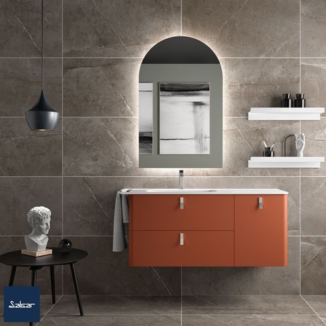 Salgar Schrank wandhängend UNIIQ 1200 Rechts 1 Tür und 2 Schubladen mit Softeinzug TERRACOTA 1194 x 540 x 450 mm (1/5)