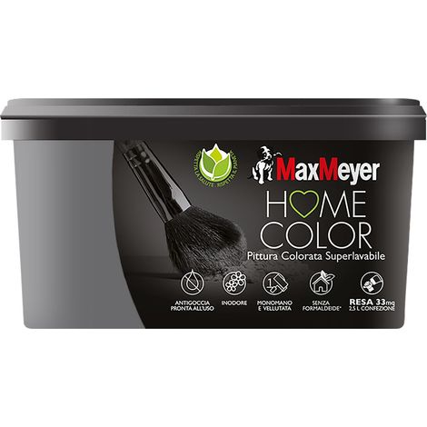 Max Meyer Pittura Idropittura Home Color Smoke 2.5 L - Finitura Vellutata (1/5)