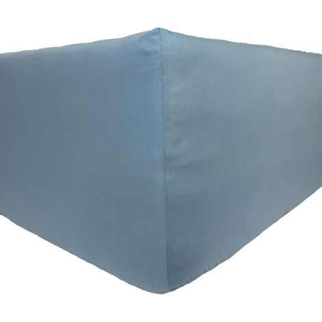Sábana bajera ajustable Jersey Deluxe - Azul 140x200 con banda elástica. Producto polaco. (1/2)