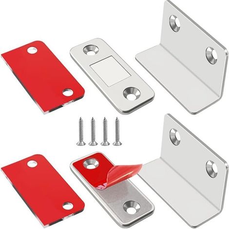 Ultradünne magnetische Schrankverschlüsse – 2er-Pack robuste, vernickelte Stahlverschlüsse, ideal für Schränke, Schubladen und Möbel.