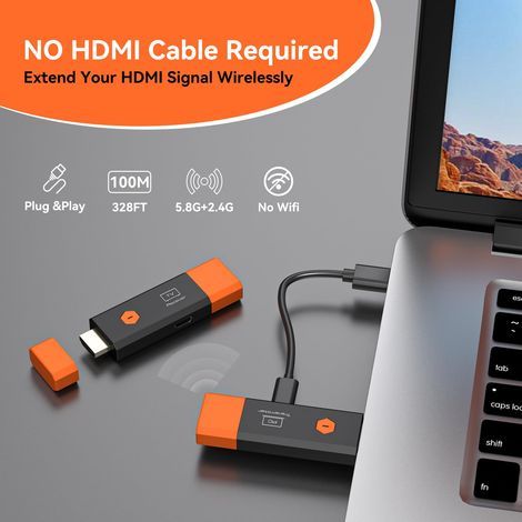 Transmetteur & Récepteur HDMI sans Fil 4K – Double Bande 5.8G, Portée 50 m, Multi-écran (1 RX), Affichage LED, Plug & Play, Entrée 4K Sortie 1080p avec EDID (1pcs) (1/5)