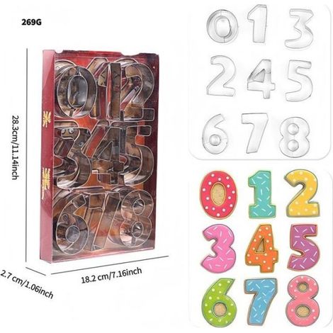 Emporte-pièces numériques - - lot de 9 pièces - acier inoxydable - chiffres 0 à 8 - durable et robuste (1/4)