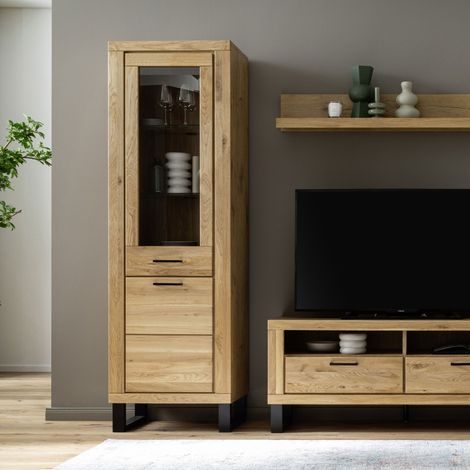 Vitrine 1 Porte bois 1 Porte vitrée en chêne - GROMPO