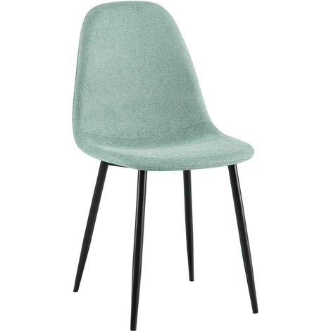 Silla de comedor Napier Verde claro Tela