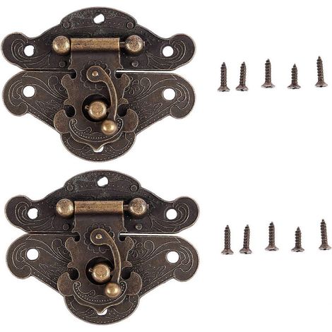 2x Antiker Retro-Vintage-Dekorationsriegel aus Holz für Schmuckkästchen, Größe: Mittel, Bronze (1/5)