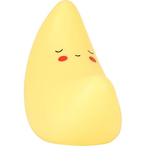 Silicone jaune mignon lune forme LED veilleuse décoration lampe pour chambre d'enfants chambre jaune (1/5)