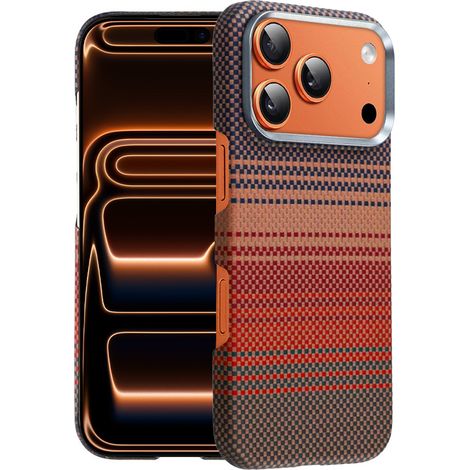Funda de fibra de aramida para iPhone 17 Pro con MagSafe, color amarillo. (1/5)