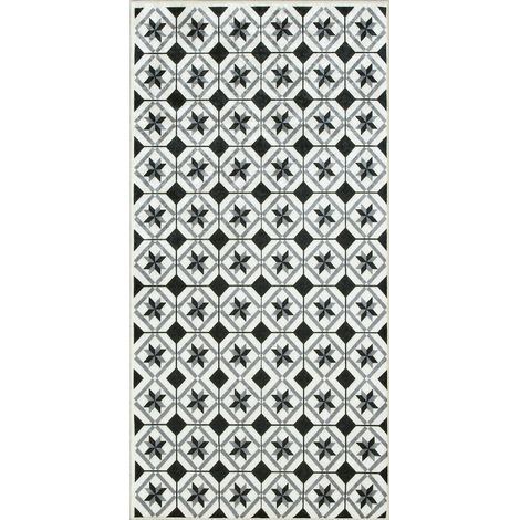 Tapis de cuisine Lavable 30° 40x60 noir LYN11 N & B (1/2)
