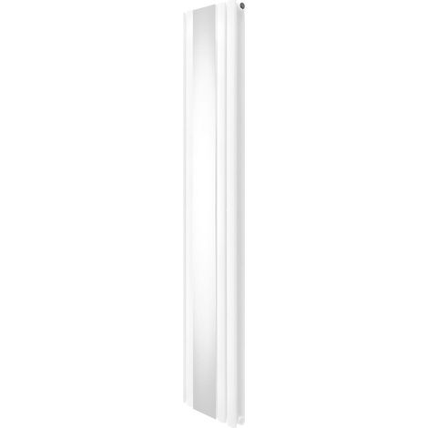 Röhrenheizkörper Oval & Spiegel Doppel Modern Vertikal Weiß 1800 x 380mm