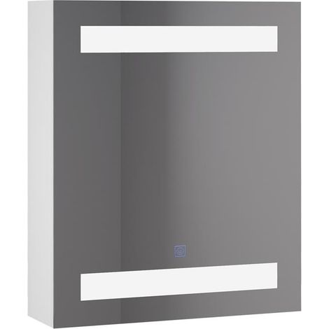 ARMADIETTO PENSILE DA BAGNO CON 1 ANTA SPECCHIO E LUCI A LED 60 X 50 X 15 CM (1/5)