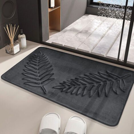 Tapis de Bain en Mousse à Mémoire de Forme,40 x 60 cm Tapis de Bain Antiderapant,Tapis Salle de Bain Épaissi Tapis Sortie de Douche Absorbant,Mousse à Mémoire Forme Doux et Confortable Respirant (1/4)