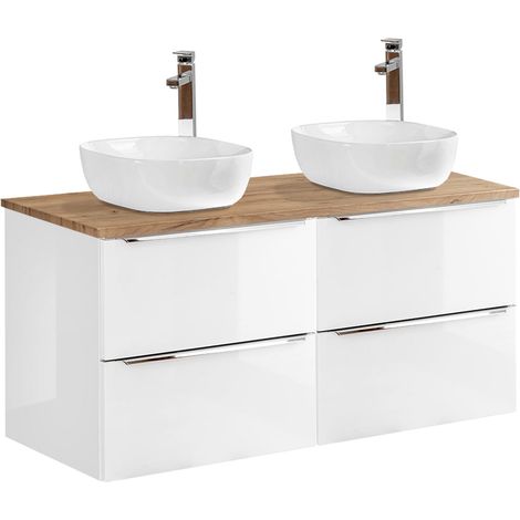 Mobile bagno doppio lavabo April bianco 120cm (1/5)
