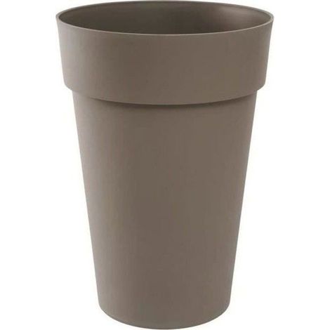 EDA - Hoher runder Blumentopf - Toskana - Ø 46 x H 65 cm - Innen / Außen - 67 L - Taupe (1/5)