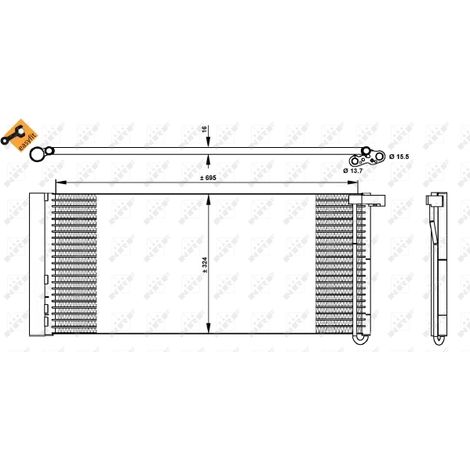 Condenseur, climatisation NRF 350331 PORSCHE 97057311100 97057311101