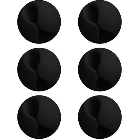 Clip De Gestion De Câbles - Adhésif 3M - Pour Câbles D'alimentation USB HDMI - Fixation Sur Mur Bois Verre Métal - Lot De 6 (1/5)