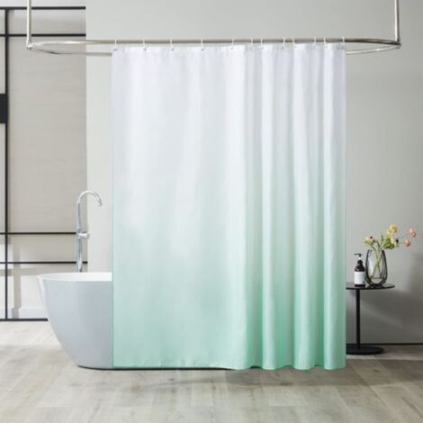 1 pc 90x180cm (Vert clair) Rideau de Douche Anti Moisissure Tissu Lavable en Machine Petit Rideaux Douche pour Camping Car Cabine de Douche Imperméable en (1/5)
