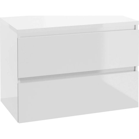 kielle Nefia - Mueble con encimera para lavabo 80x55x46 cm, blanco brillo 50027S830