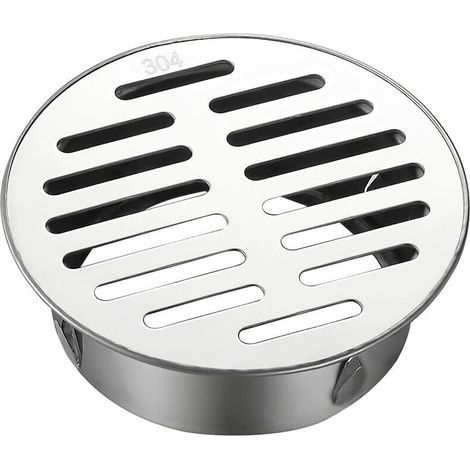 Pair Siphon de sol rond en acier inoxydable avec manchon de gouttière antiblocage pour tuyaux de drainage, tuyaux d'échappement, balcons de toit